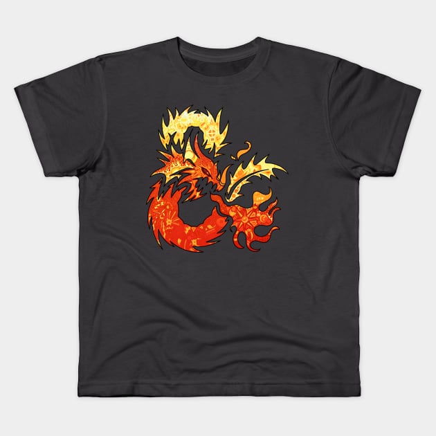 Fire Dragon Kids T-Shirt by paintchips